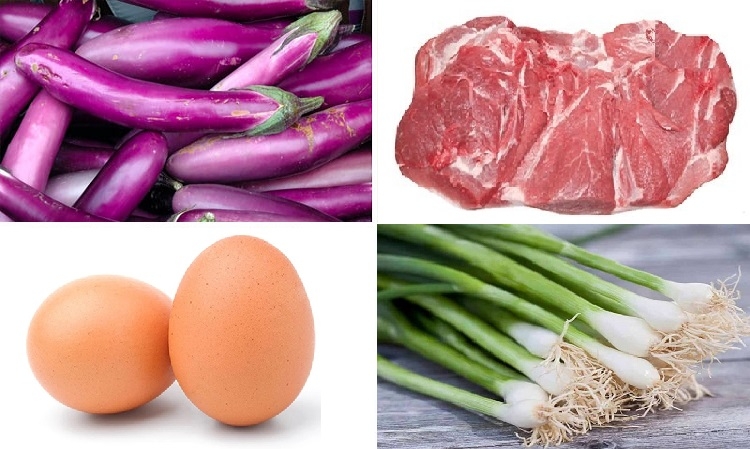 Nguyên liệu cần để làm cà tím nhồi thịt
