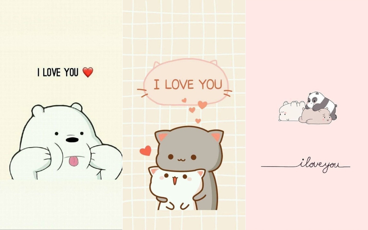 Hình nền cute có chữ i love you