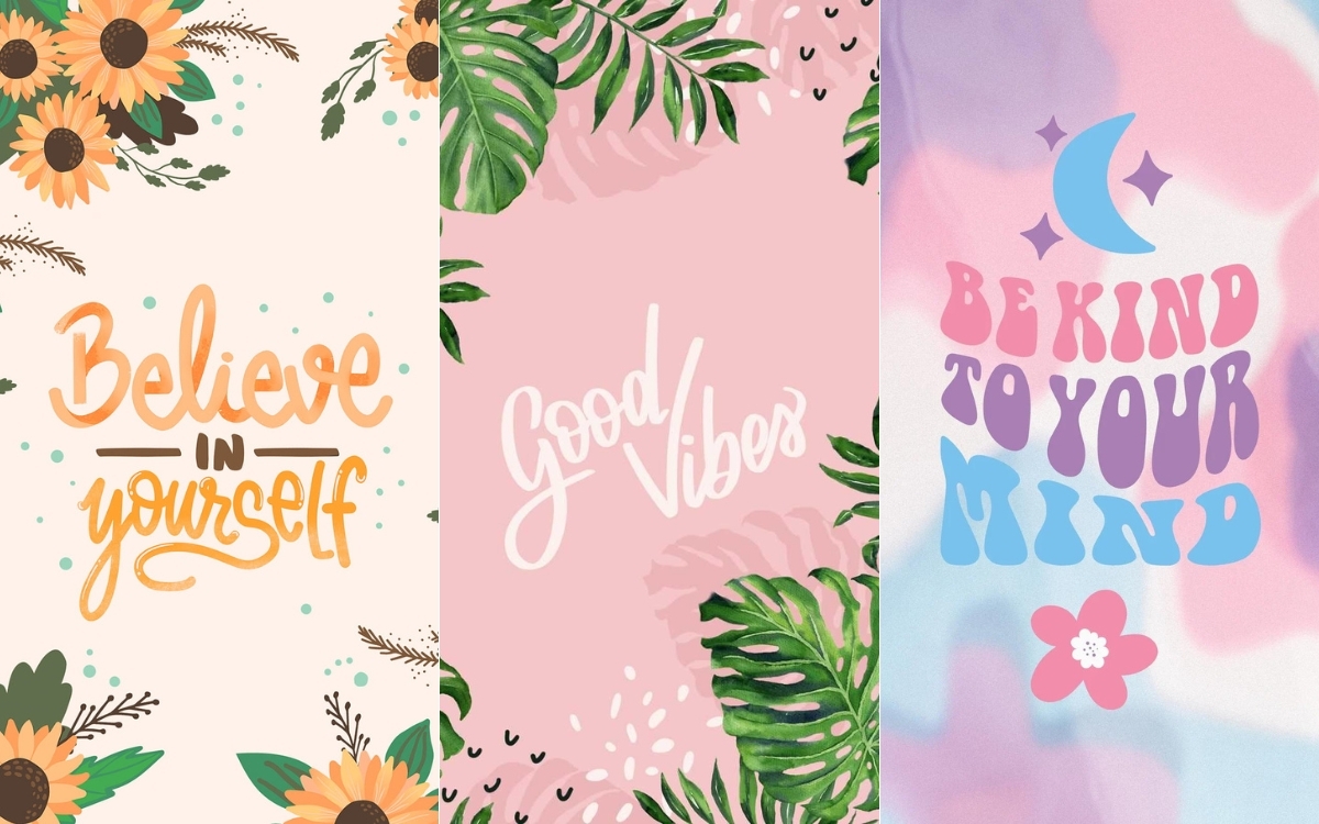 Hình nền cute có chữ tích cực