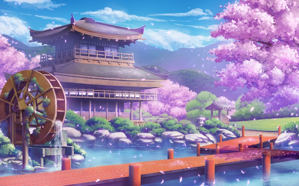 Hình nền máy tính thiên nhiên anime 1