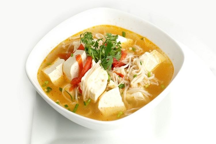 canh nấm đậu phụ 4