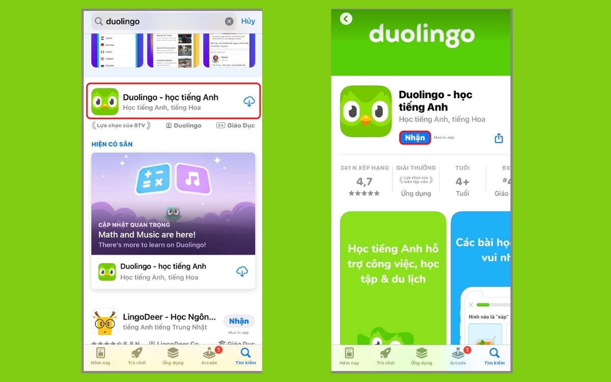 Cách tải Duolingo về điện thoại