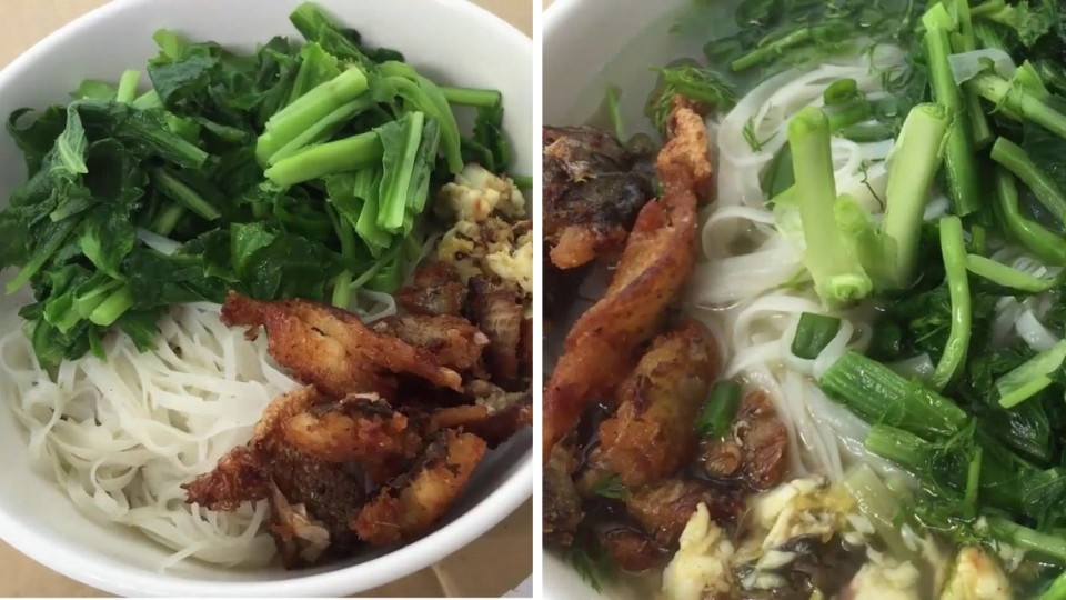 Bánh đa cá rô thơm ngon, hấp dẫn.