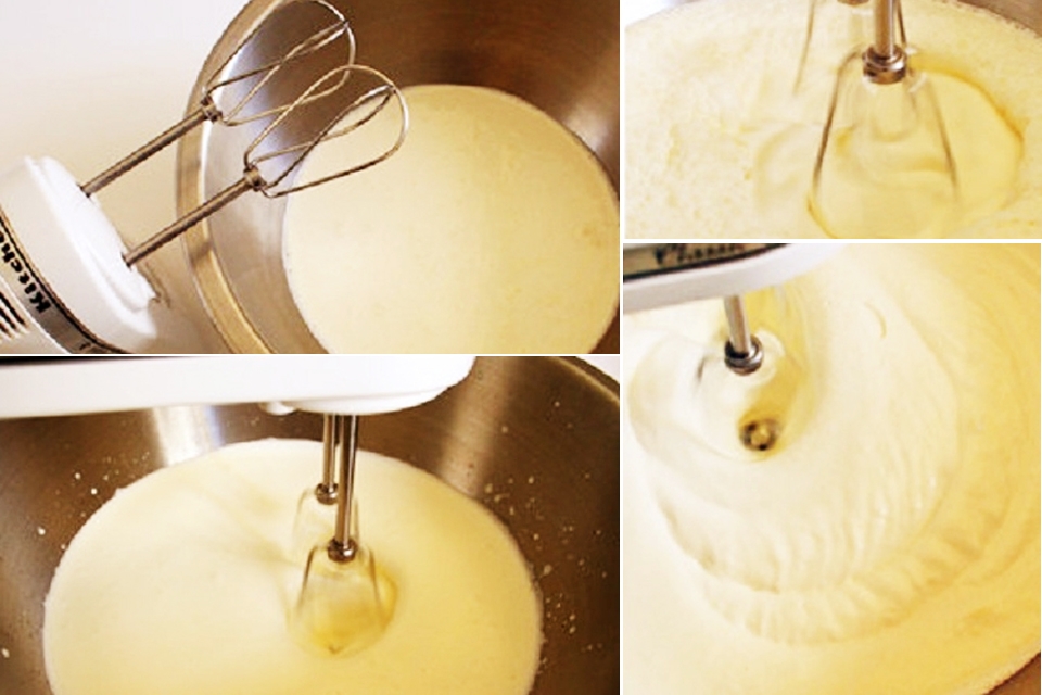 Trộn đều nguyên liệu làm phần cốt bánh.