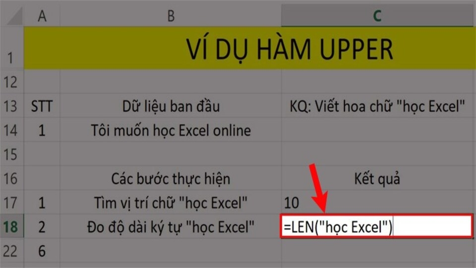 Nhập vào ô tính tham chiếu C18 cú pháp hàm