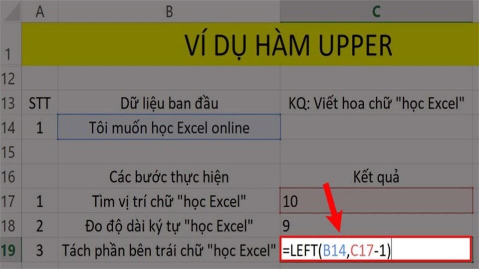 Nhập vào ô tính tham chiếu C19 cú pháp hàm