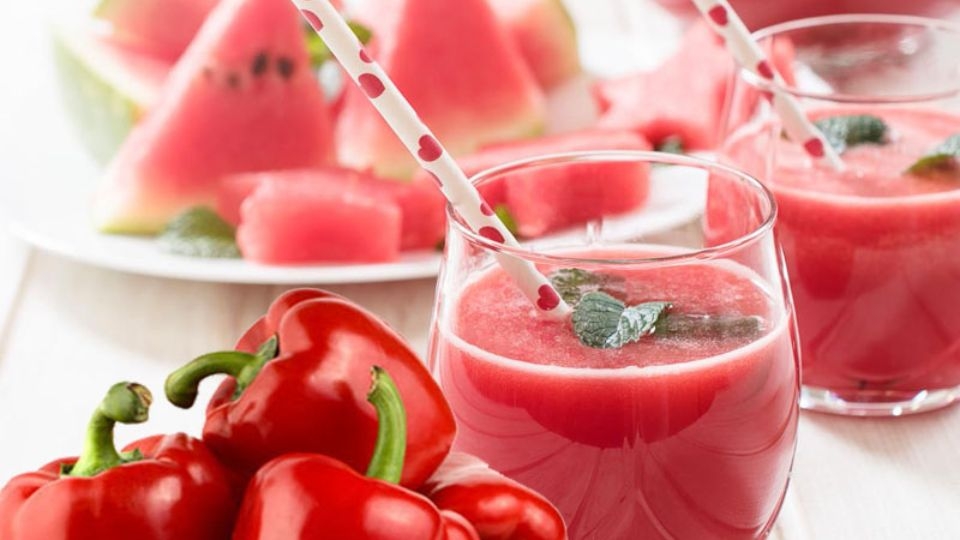 Nước ép cà chua, dưa hấu, ớt chuông