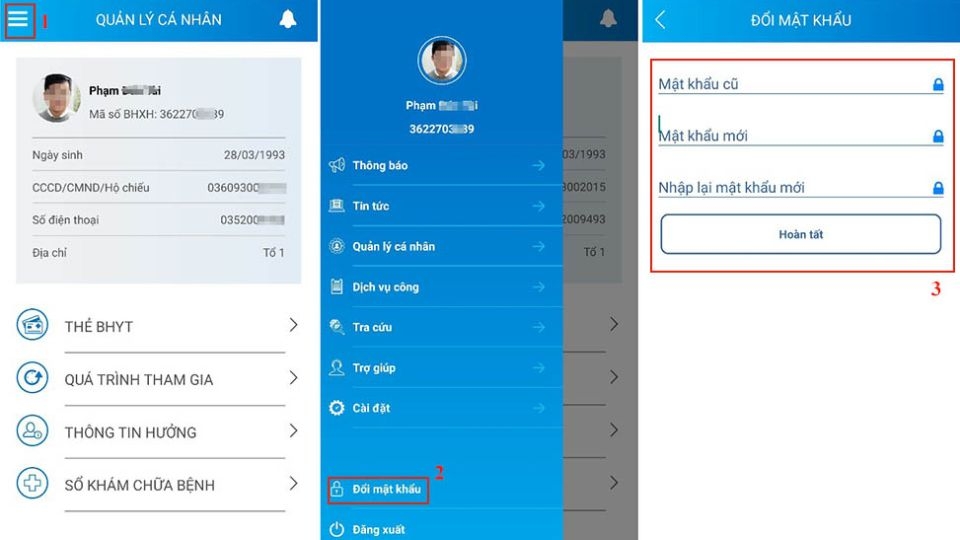 Tôi muốn đổi mật khẩu thì phải làm như thế nào?