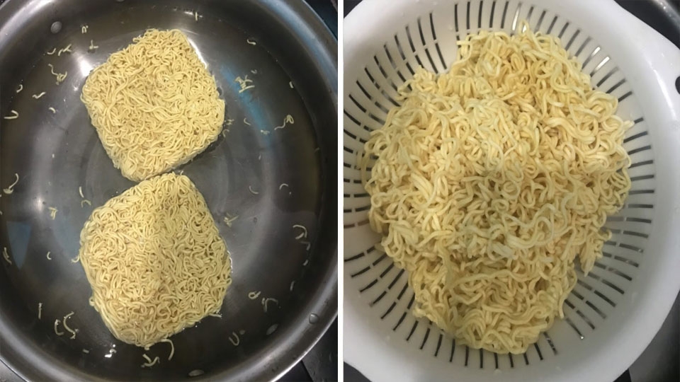 Ngâm mì với nước lạnh