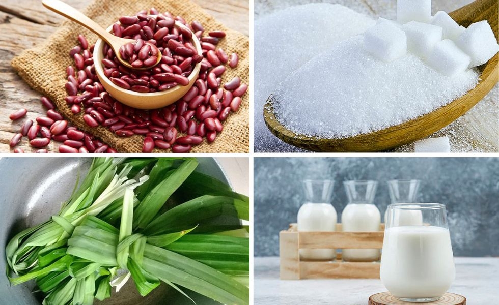 Nguyên liệu làm sữa đậu đỏ
