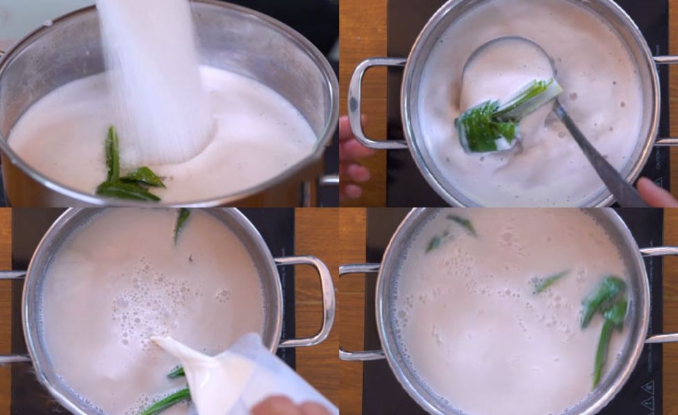 Nấu sữa đậu đỏ