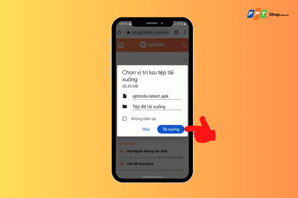 Hướng dẫn cách tải Aptoide trên Android bước 2