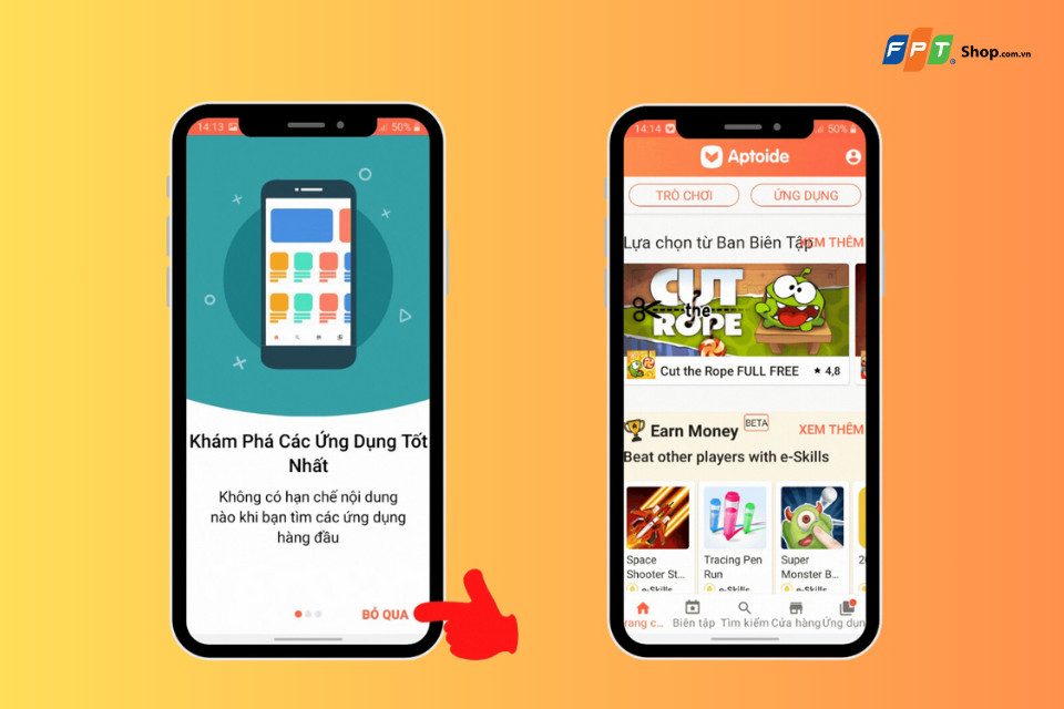 Hướng dẫn cách sử dụng Aptoide bước 1