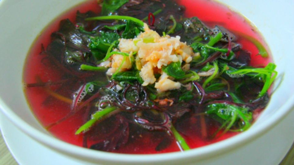 Canh rau dền nấu tôm