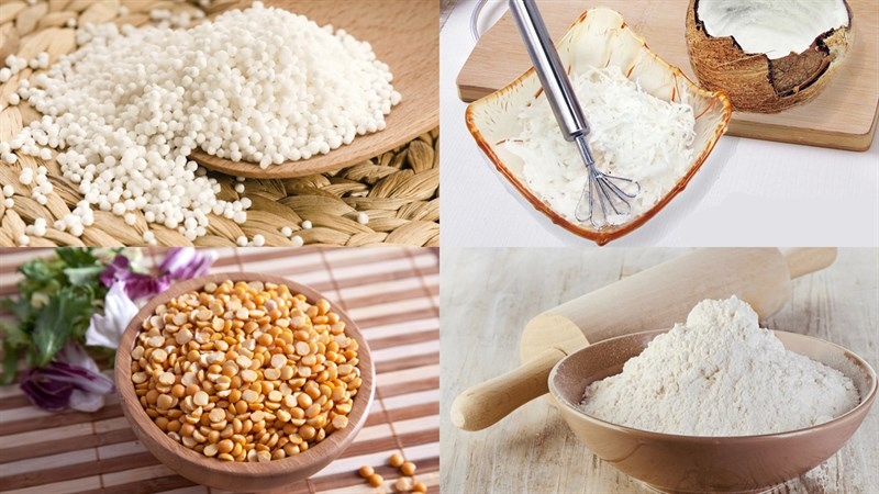 Các nguyên liệu cần thiết để làm bánh bột báng