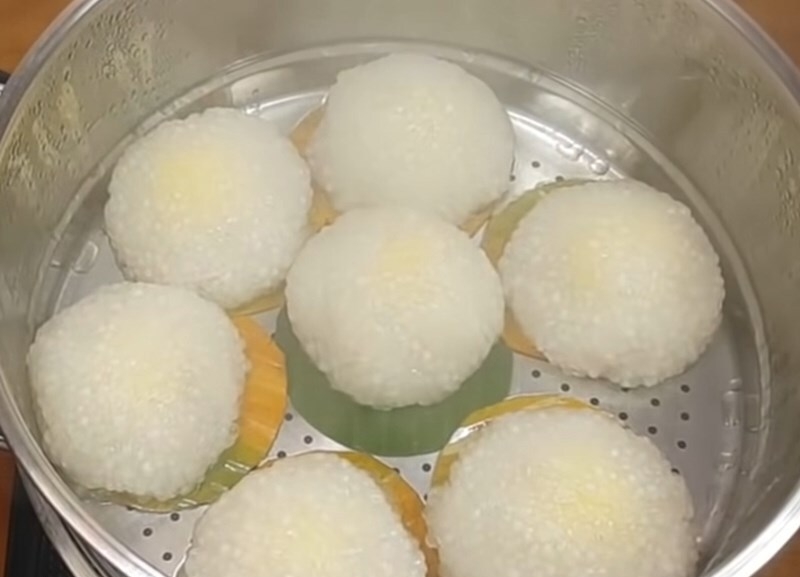 Bánh bột báng sau khi hấp