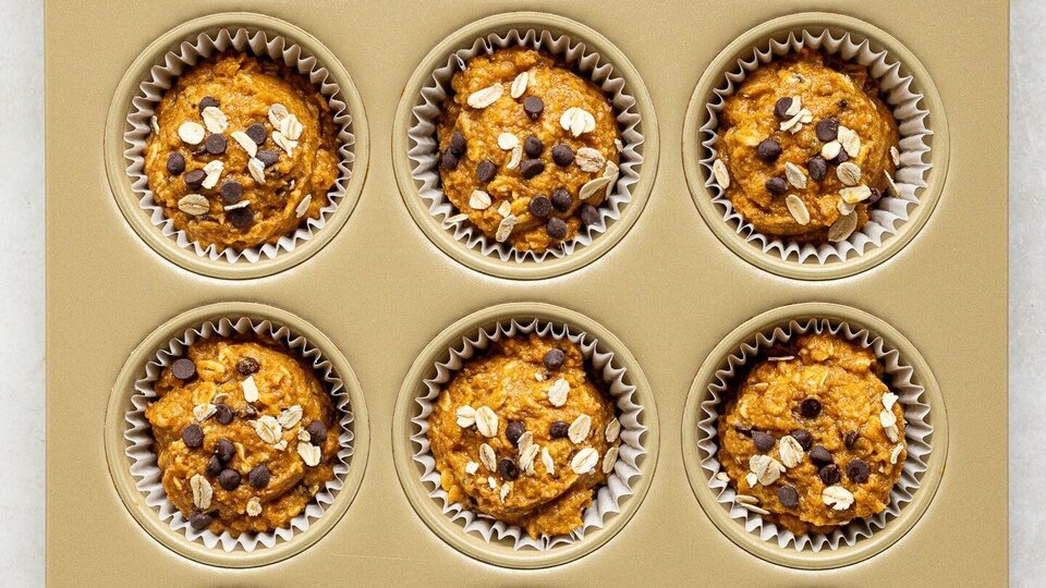 Muffin (bánh nướng xốp) bí đỏ và yến mạch