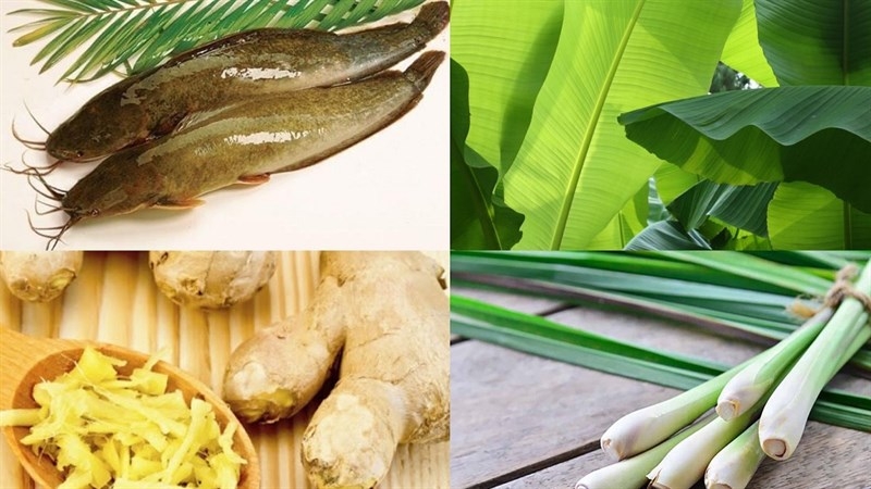 Nguyên liệu làm món cá trê nướng lá chuối