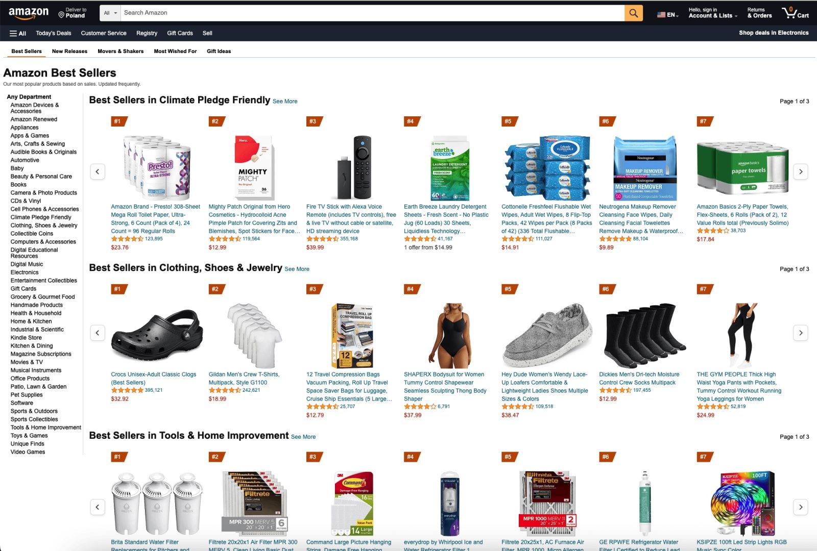 Tính năng Best Sellers trên Amazon