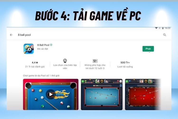 Nhấn vào chữ "Phát" để khởi chạy trực tiếp trò chơi.