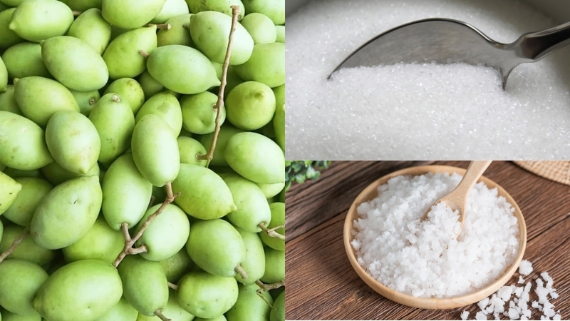 nguyên liệu làm mứt cà na ngâm đường