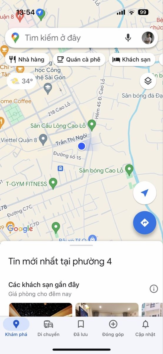 Mở ứng dụng Google Maps trên điện thoại
