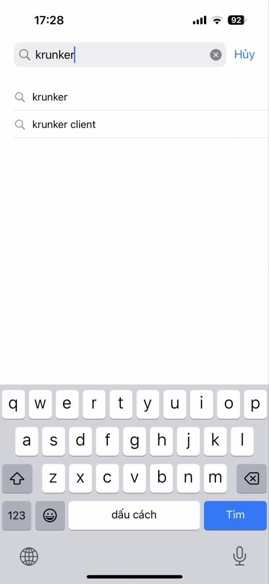 Bước 1: Mở App Store trên điện thoại iOS sau đó tìm kiếm từ khóa "Krunker"