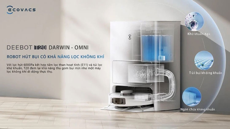 Robot hút bụi tự giặt giẻ lau thông minh - hình 3