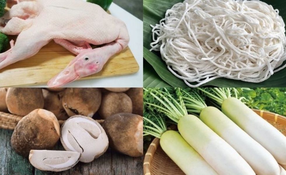 Nguyên liệu làm bánh canh vịt