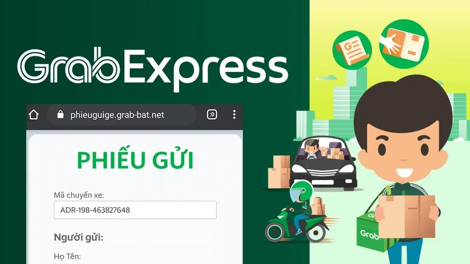 Phiếu gửi điện tử Grab 1