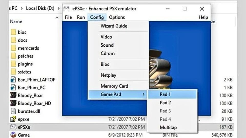 Khởi chạy file “ePSXe”