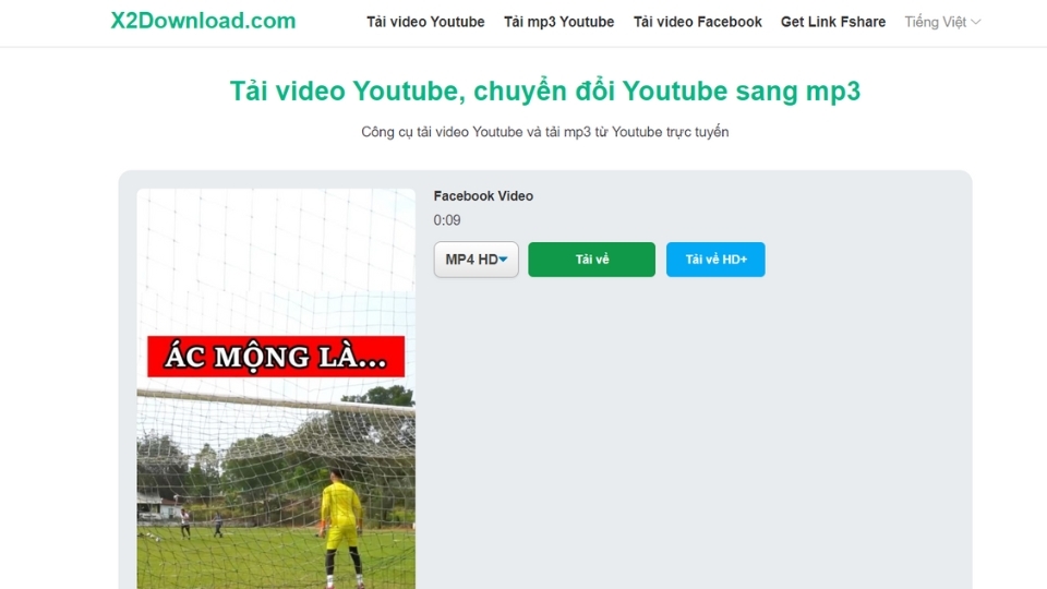 Nhấn vào "Lấy link video"