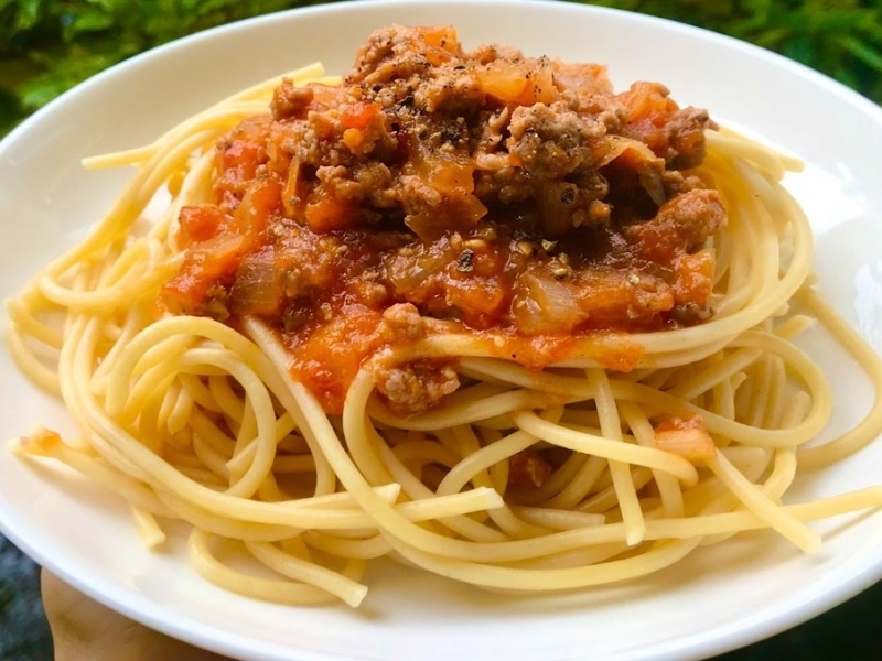 Thành phẩm mì spaghetti sốt cà chua bò bằm (công thức từ người dùng)