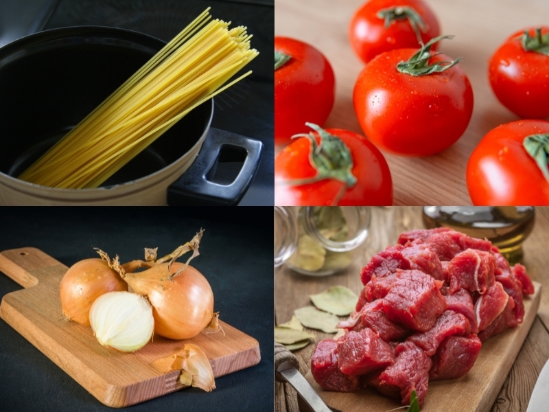 Nguyên liệu làm mì spaghetti sốt cà chua bò bằm (công thức từ người dùng)