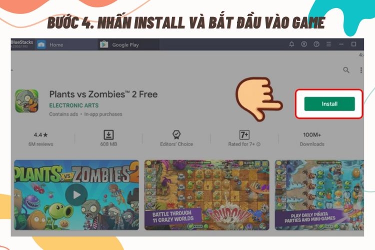 Bước 4. Nhấn Install và bắt đầu vào game trải nghiệm thôi!