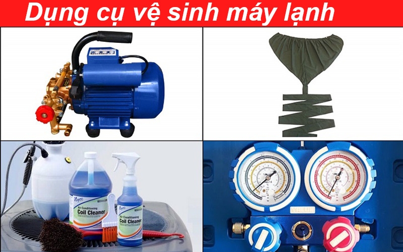 Bộ dụng cụ cần thiết để thực hiện cách vệ sinh máy lạnh Hitachi tại nhà