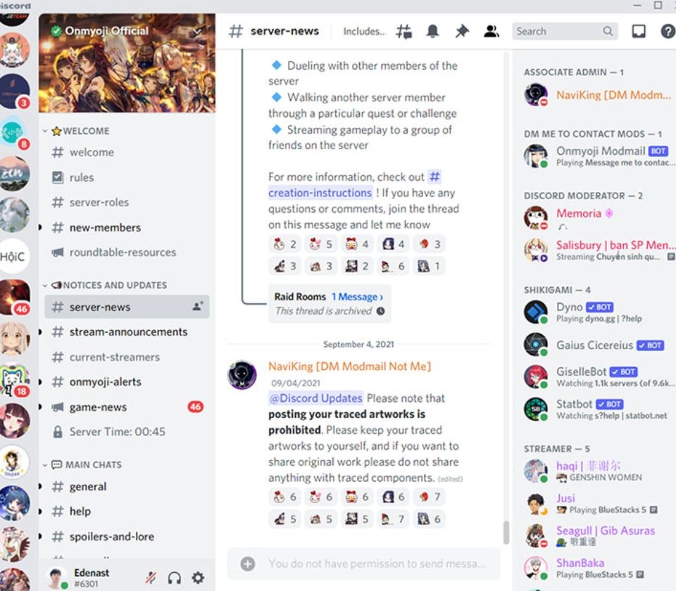 Giao diện Discord thân thiện và dễ sử dụng