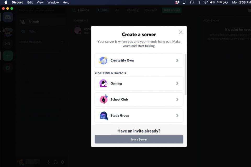 Tạo server Discord