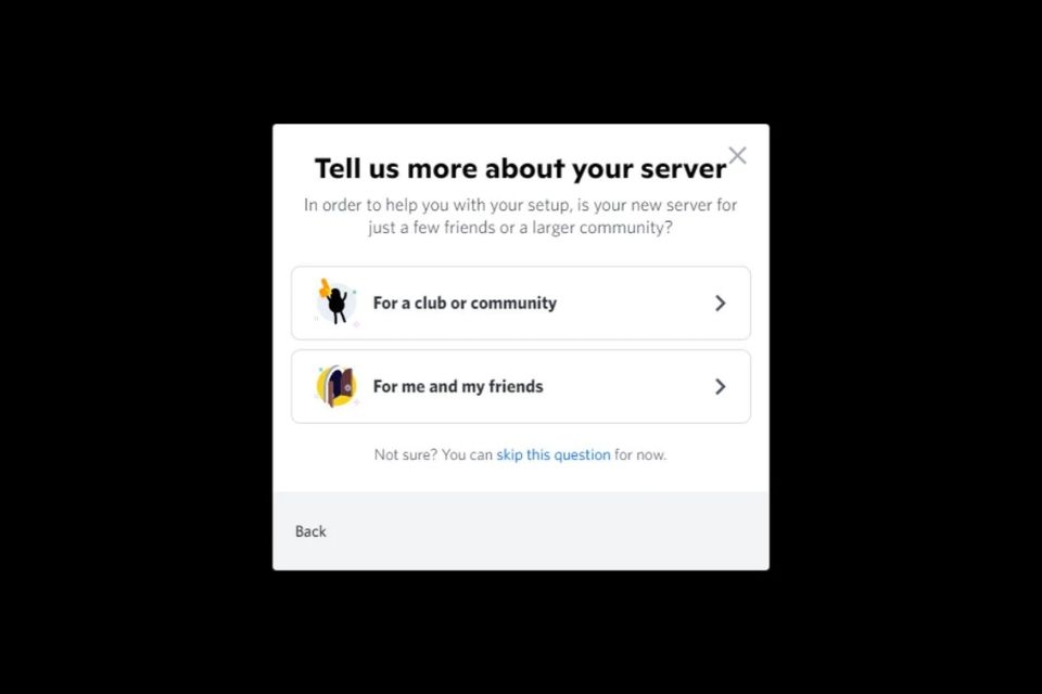 Chọn đối tượng tham gia sever Discord
