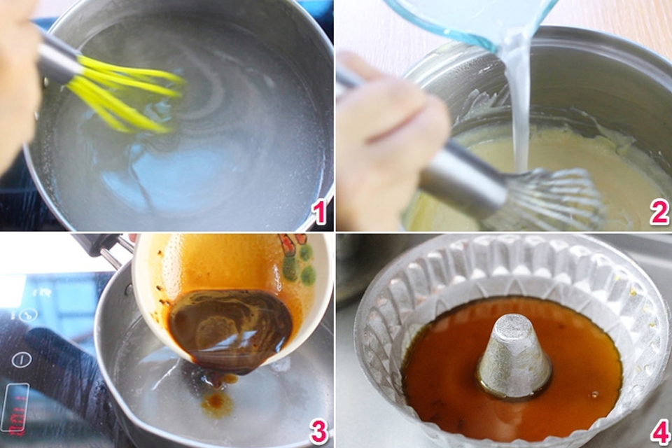 Nấu rau câu với nước cà phê.