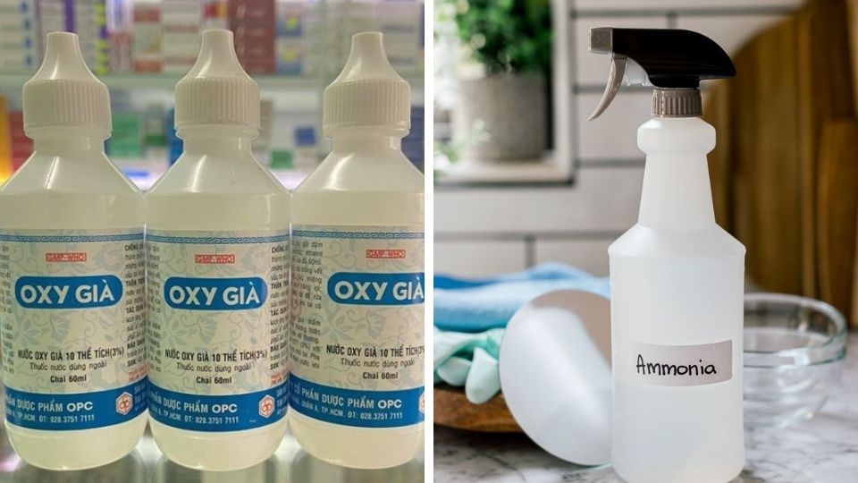 Rửa ly sứ bằng Oxi già và Amoniac