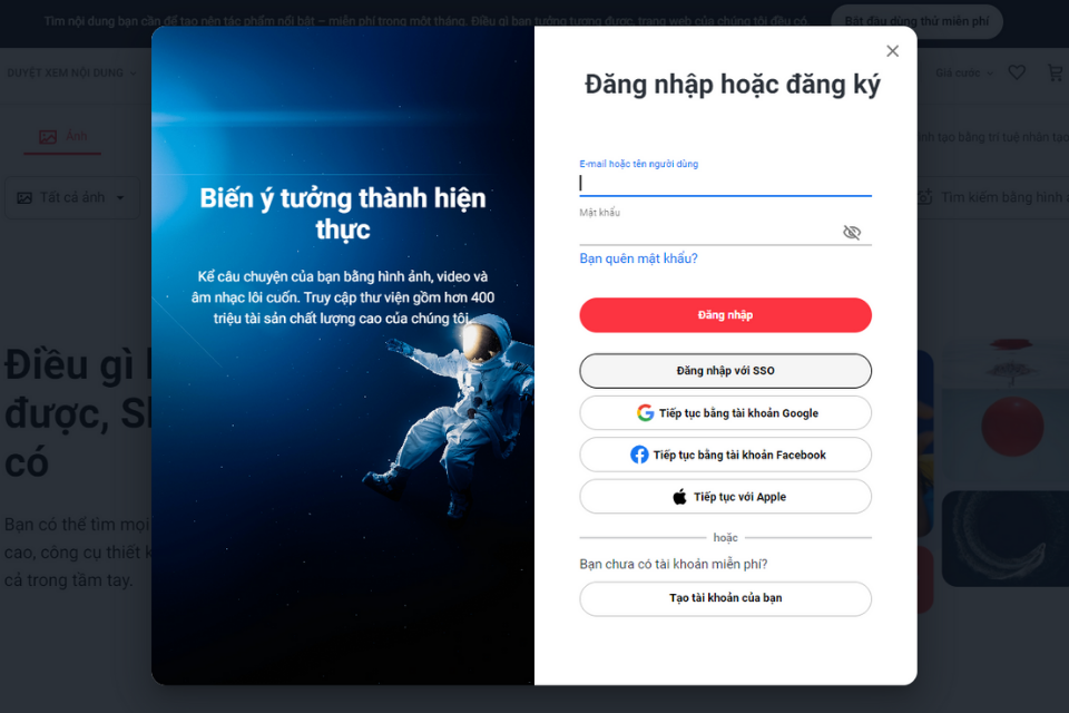 Điền đầy đủ các thông tin bắt buộc