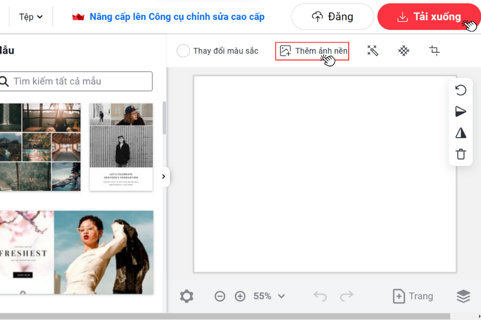 Nhấp vào Tải xuống để lưu ảnh về máy
