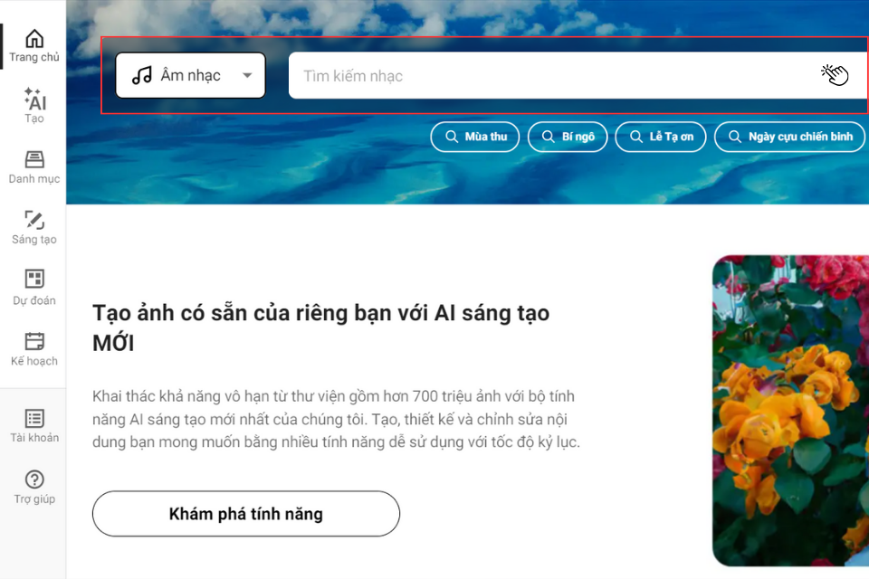 Tìm kiếm video/nhạc