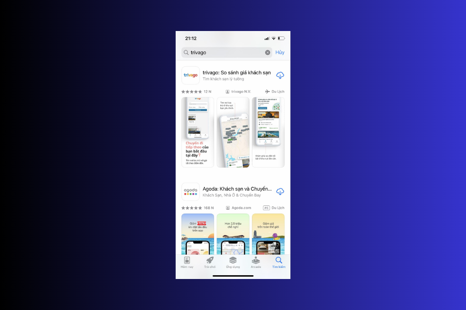 Cách tải Trivago trên điện thoại iPhone