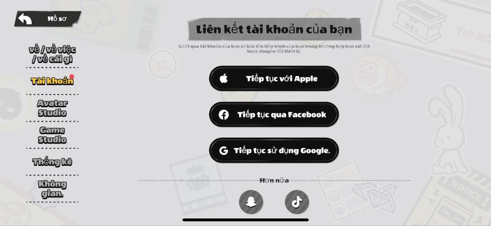 Bước 5: Đăng nhập bằng tài khoản Facebook hoặc Snapchat