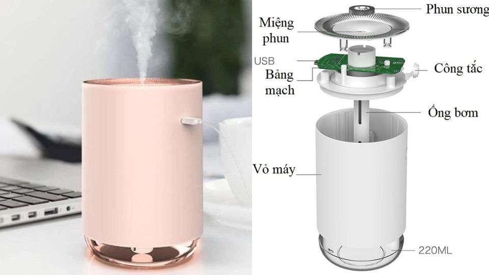 Cấu tạo của máy xông tinh dầu tạo độ ẩm
