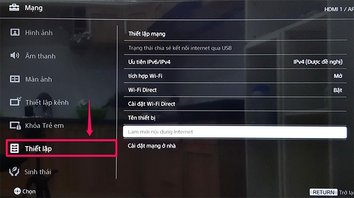 Cách khắc phục trình duyệt Internet trên tivi Sony bị lỗi đơn giản nhất-4