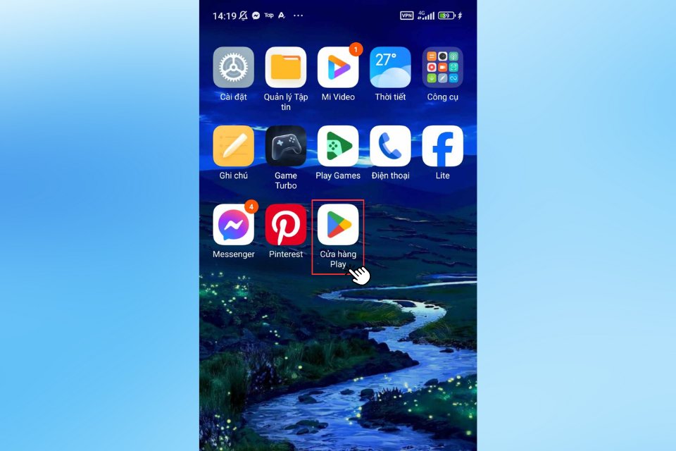 Mở ứng dụng Google Play