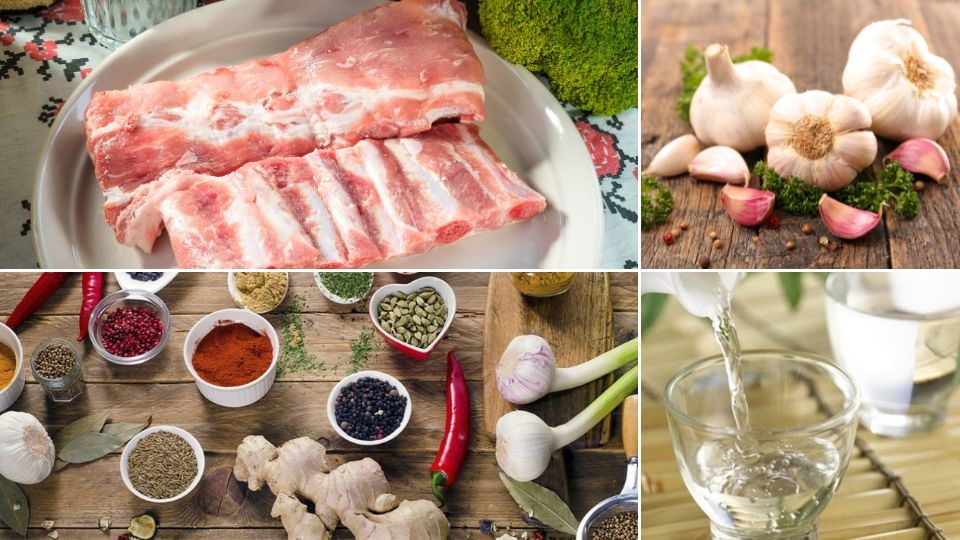 Các nguyên liệu chính cần có của món sườn nướng tói